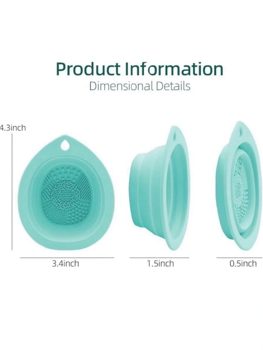 💞 New Mint Green Collapsible Makeup Brush & Sponge Cleaning Bowl